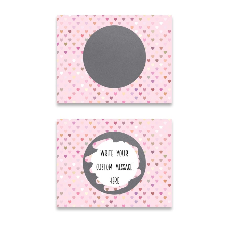 My Scratch Offs - 20 Pack Mini Pink Heart DIY Valentine Scratch Off Cards with Stickers, 3x4 Inch Customizable Love Notes for Gifts, Party Favors & Adults for Valentine's Day - Image 2